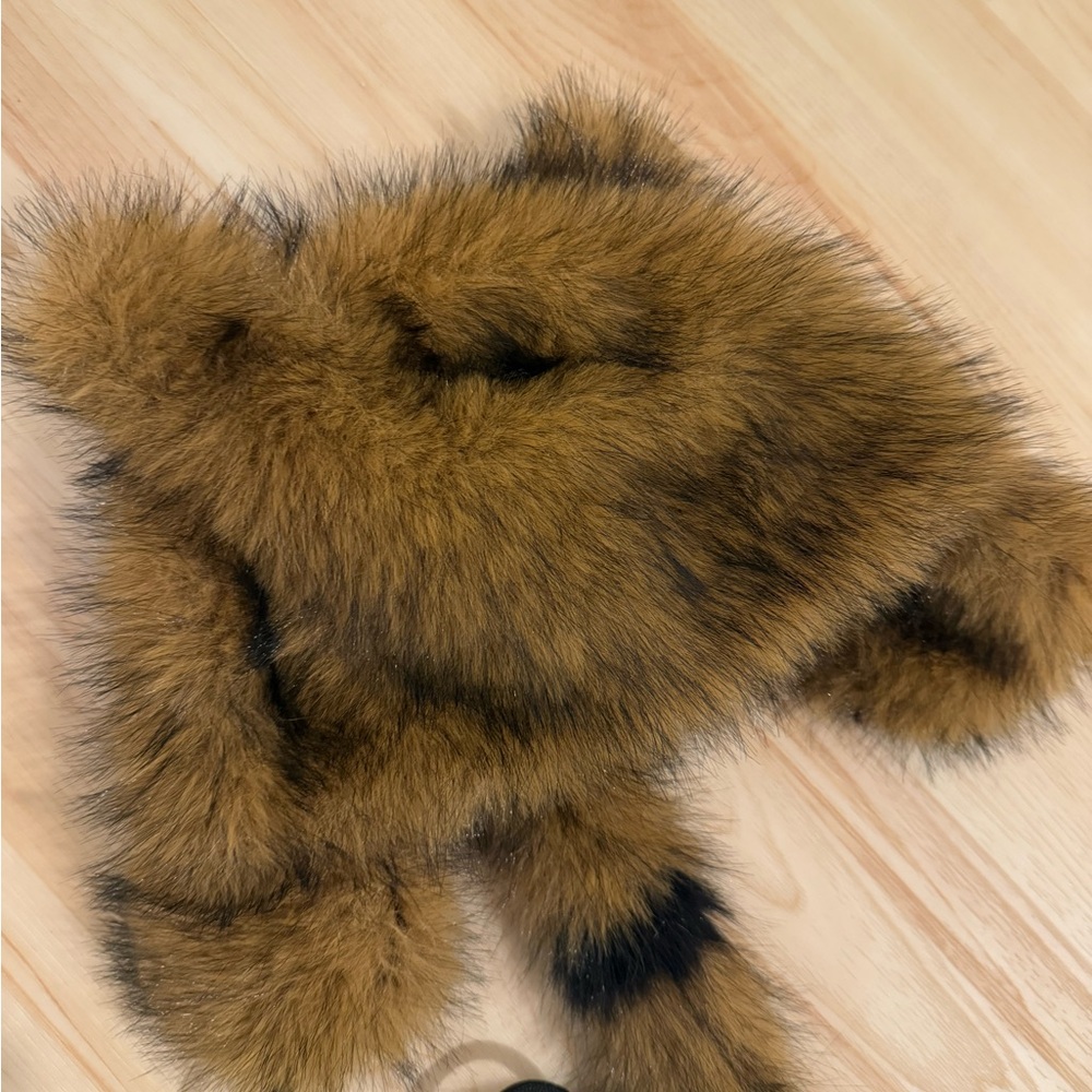 Kids Faux Fur Raccoon Hat with ears